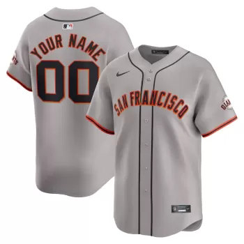 Men's San Francisco Giants Nike Gray Away Limited Custom Jersey Men's San Francisco Giants Nike Gray Away Limited Custom Jersey