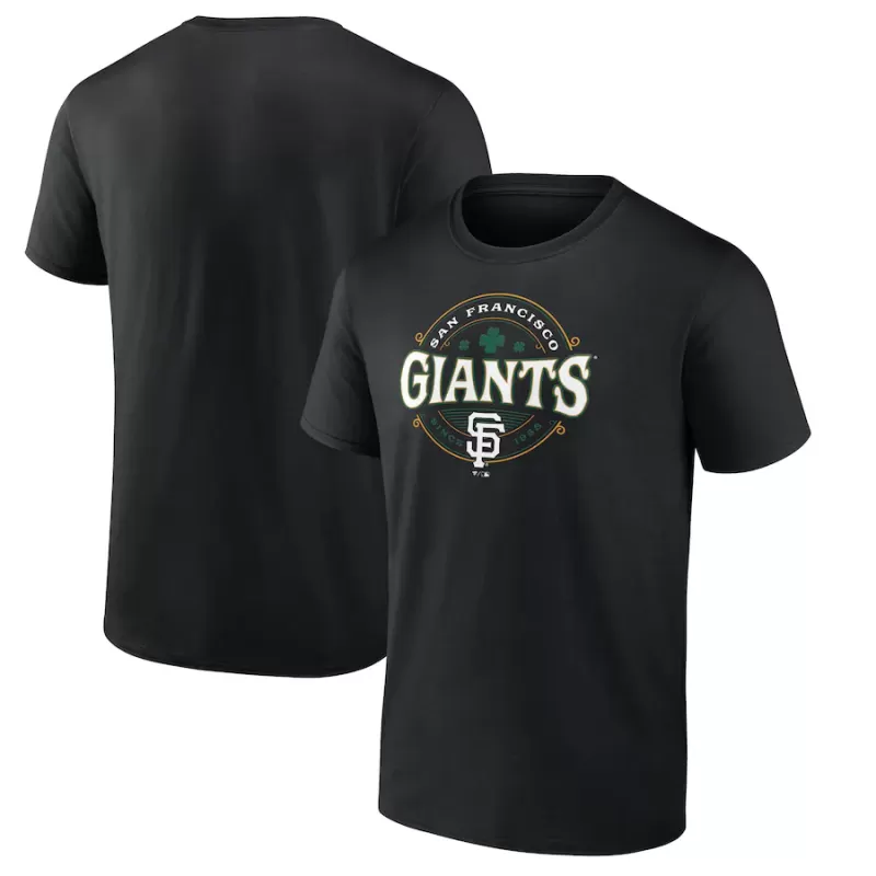 Men's San Francisco Giants Black St. Patrick's Day Lucky T-Shirt Men's San Francisco Giants Black St. Patrick's Day Lucky T-Shirt