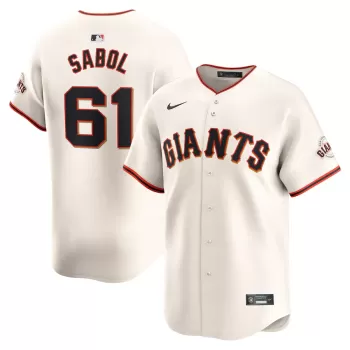 Men's San Francisco Giants Blake Sabol Nike Cream Home Limited Player Jersey Men's San Francisco Giants Blake Sabol Nike Cream Home Limited Player Jersey