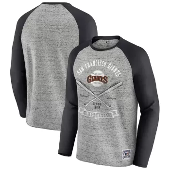 Men's San Francisco Giants Darius Rucker Collection by Fanatics Heather Gray Raw Edge Raglan Long Sleeve Baseball T-Shirt Men's San Francisco Giants Darius Rucker Collection by Fanatics Heather Gray Raw Edge Raglan Long Sleeve Baseball T-Shirt