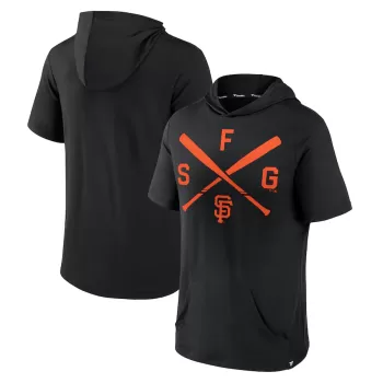 Men's San Francisco Giants Fanatics Black Iconic Rebel Short Sleeve Hooded Top