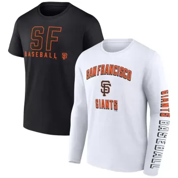 Men's San Francisco Giants Fanatics Black/White Two-Pack Combo T-Shirt Set Men's San Francisco Giants Fanatics Black/White Two-Pack Combo T-Shirt Set