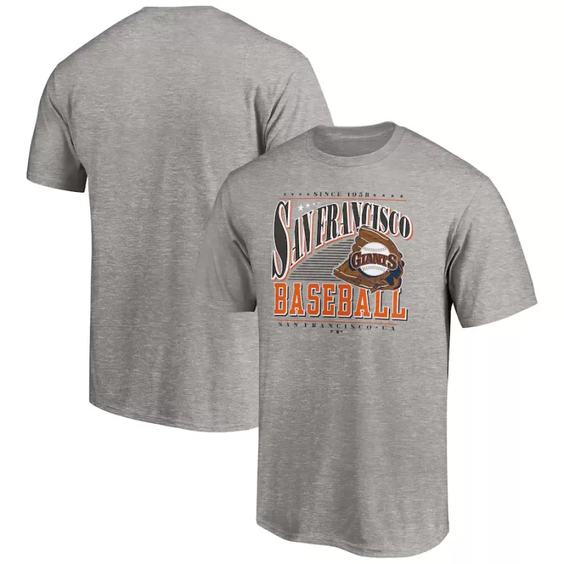 Men's San Francisco Giants Heather Gray Cooperstown Collection Winning Time T-Shirt Men's San Francisco Giants Heather Gray Cooperstown Collection Winning Time T-Shirt