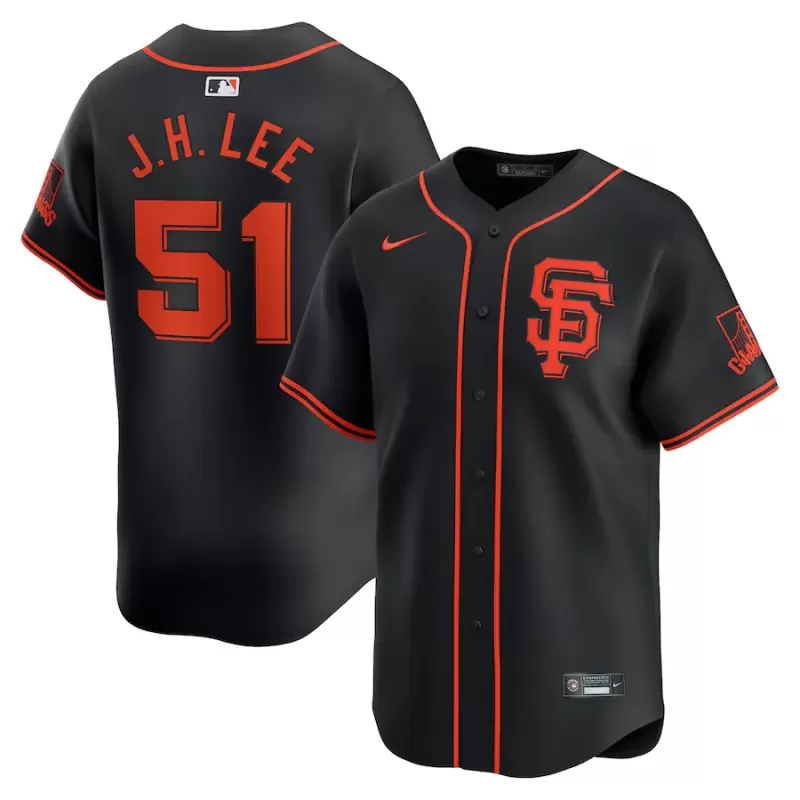 Men's San Francisco Giants Jung Hoo Lee Nike Black Alternate Limited Player Jersey Men's San Francisco Giants Jung Hoo Lee Nike Black Alternate Limited Player Jersey
