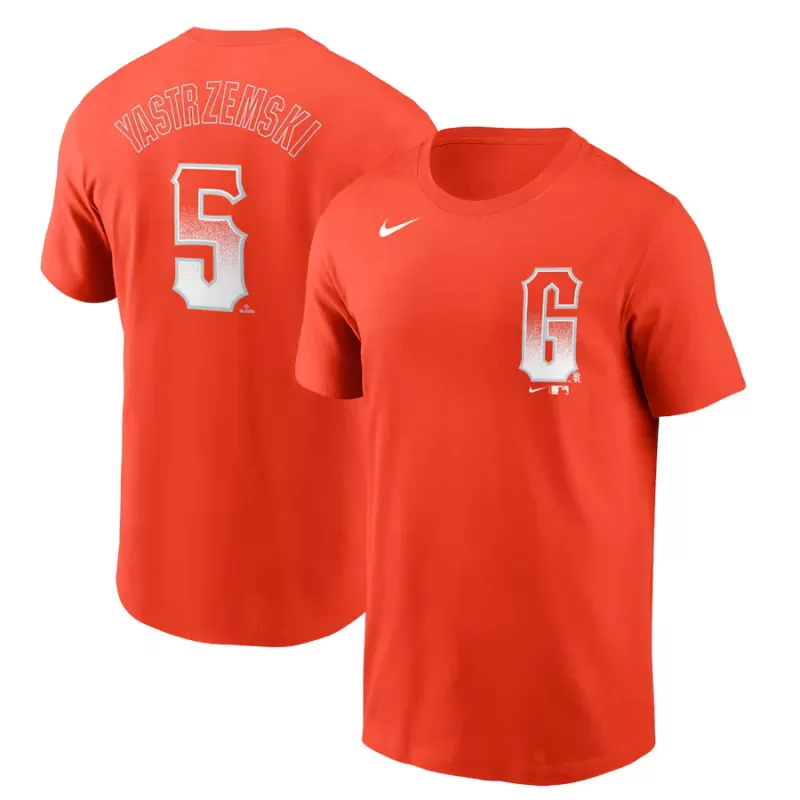 Men's San Francisco Giants Mike Yastrzemski Nike Orange City Connect Name & Number T-Shirt Men's San Francisco Giants Mike Yastrzemski Nike Orange City Connect Name & Number T-Shirt
