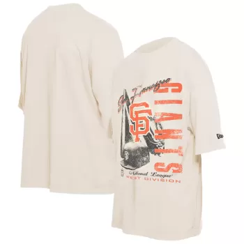 Men's San Francisco Giants New Era Cream Cooperstown Collection Oversized Throwback Distressed T-Shirt Men's San Francisco Giants New Era Cream Cooperstown Collection Oversized Throwback Distressed T-Shirt
