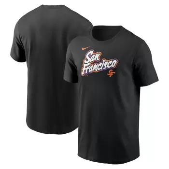 Men's San Francisco Giants Nike Black 2025 City Connect Wordmark T-Shirt Men's San Francisco Giants Nike Black 2025 City Connect Wordmark T-Shirt