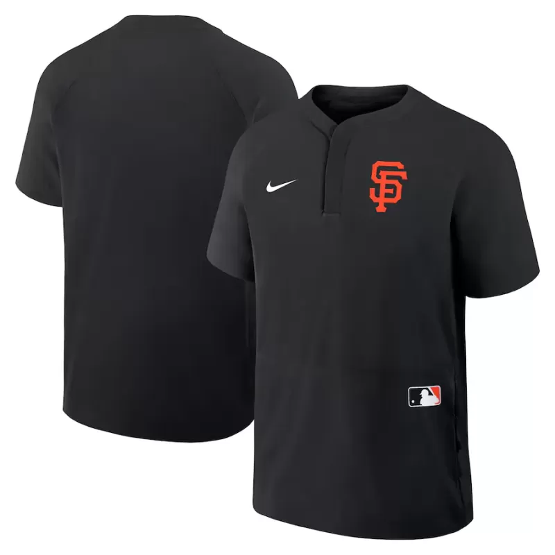 Men's San Francisco Giants Nike Black Authentic Collection Raglan Short Sleeve Windshirt Men's San Francisco Giants Nike Black Authentic Collection Raglan Short Sleeve Windshirt