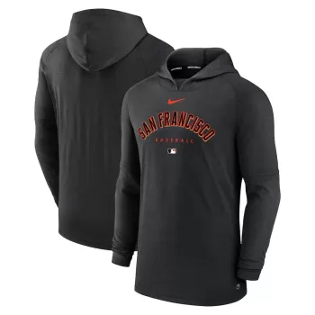 Men's San Francisco Giants Nike Heather Black Authentic Collection Early Work Tri-Blend Performance Pullover Hoodie Men's San Francisco Giants Nike Heather Black Authentic Collection Early Work Tri-Blend Performance Pullover Hoodie