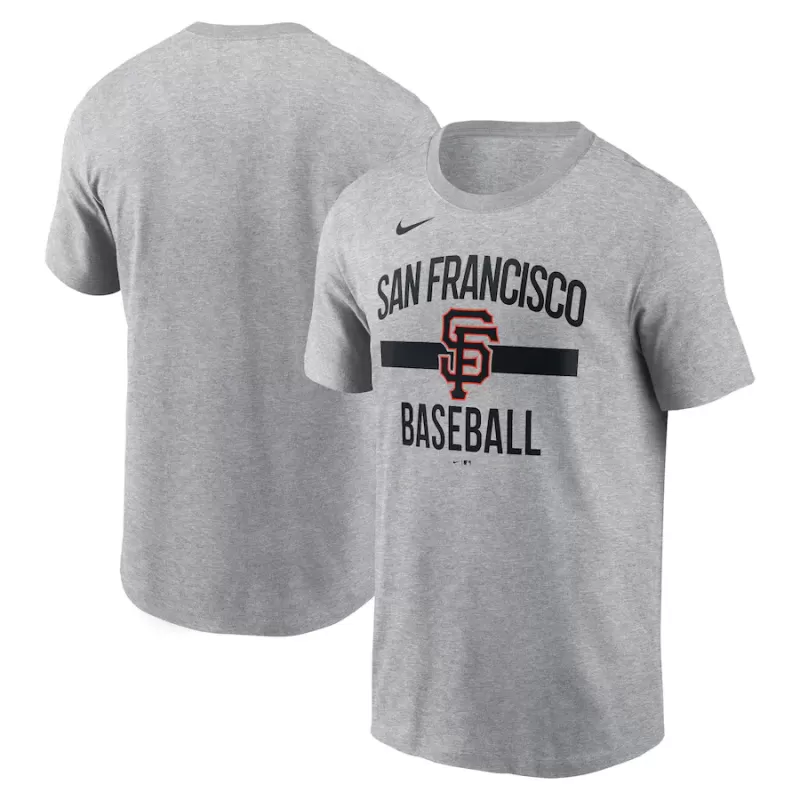 Men's San Francisco Giants Nike Heather Gray Arched T-Shirt Men's San Francisco Giants Nike Heather Gray Arched T-Shirt