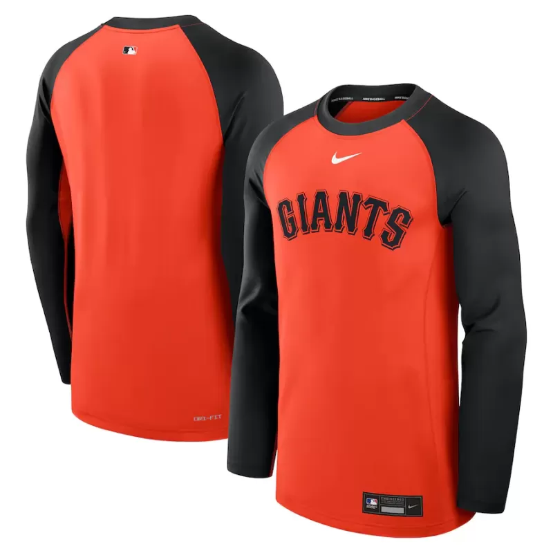 Men's San Francisco Giants Nike Orange/Black Authentic Collection Game Time Raglan Performance Long Sleeve T-Shirt Men's San Francisco Giants Nike Orange/Black Authentic Collection Game Time Raglan Performance Long Sleeve T-Shirt