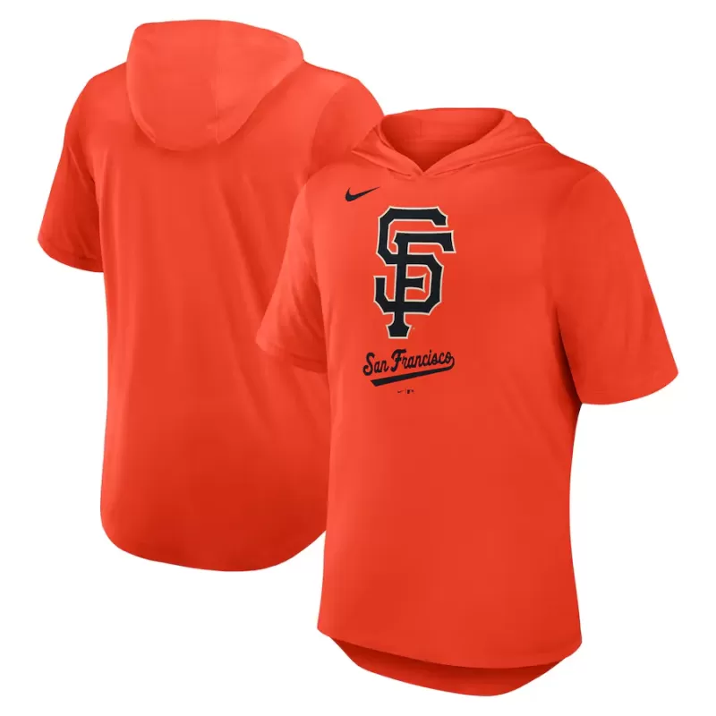 Men's San Francisco Giants Nike Orange Tri-Blend Hoodie T-Shirt