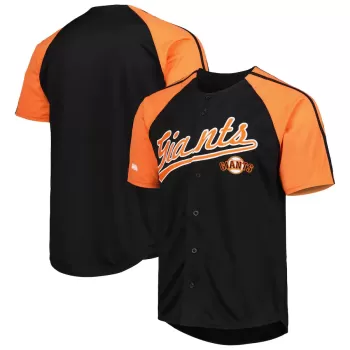 Men's San Francisco Giants Stitches Black Button-Down Raglan Fashion Jersey Men's San Francisco Giants Stitches Black Button-Down Raglan Fashion Jersey