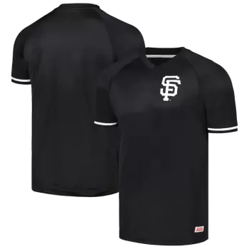 Men's San Francisco Giants Stitches Black Raglan V-Neck Jersey Men's San Francisco Giants Stitches Black Raglan V-Neck Jersey
