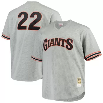 Men's San Francisco Giants Will Clark Mitchell & Ness Gray Big & Tall Cooperstown Collection Mesh Batting Practice Jersey Men's San Francisco Giants Will Clark Mitchell & Ness Gray Big & Tall Cooperstown Collection Mesh Batting Practice Jersey