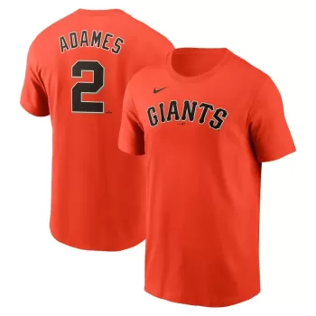 Men's San Francisco Giants Willy Adames Nike Orange Fuse Name & Number T-Shirt Men's San Francisco Giants Willy Adames Nike Orange Fuse Name & Number T-Shirt