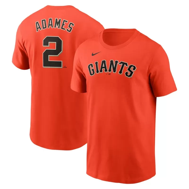 Men's San Francisco Giants Willy Adames Nike Orange Fuse Name & Number T-Shirt