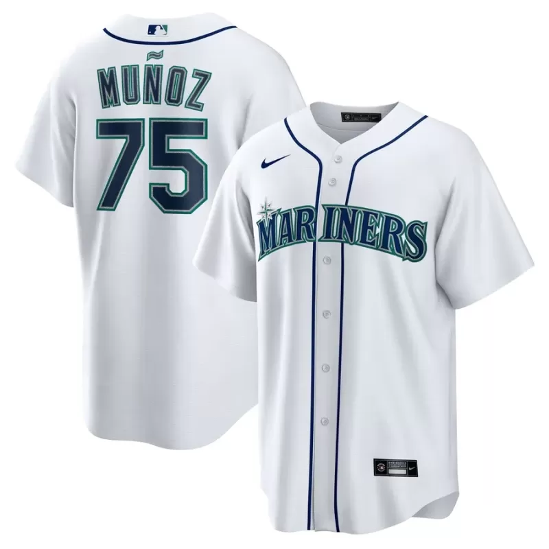 Men's Seattle Mariners Andrés Muñoz Nike White Home Replica Player Jersey Men's Seattle Mariners Andrés Muñoz Nike White Home Replica Player Jersey