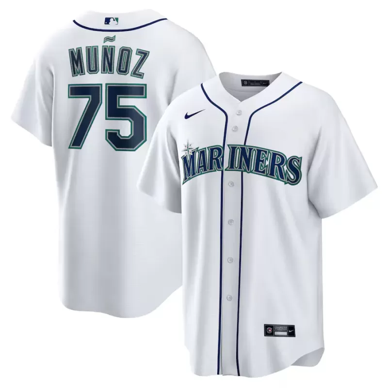 Men's Seattle Mariners Andres Munoz Nike White Home Replica Jersey Men's Seattle Mariners Andres Munoz Nike White Home Replica Jersey