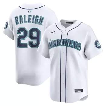 Men's Seattle Mariners Cal Raleigh Nike White Alternate Limited Player Jersey