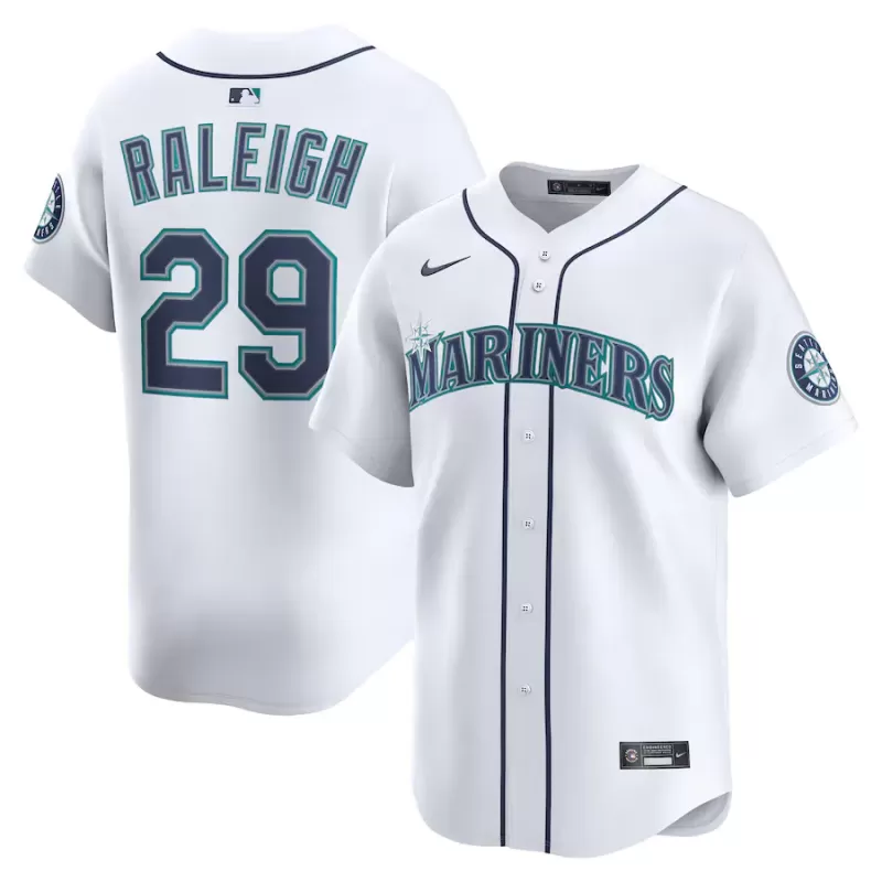 Men's Seattle Mariners Cal Raleigh Nike White Alternate Limited Player Jersey Men's Seattle Mariners Cal Raleigh Nike White Alternate Limited Player Jersey