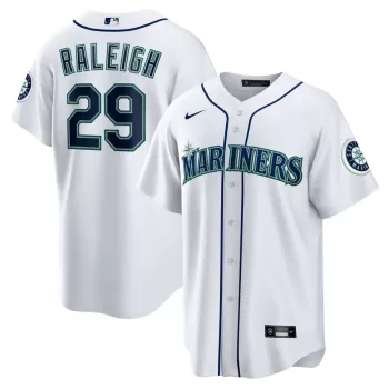 Men's Seattle Mariners Cal Raleigh Nike White Home Replica Jersey Men's Seattle Mariners Cal Raleigh Nike White Home Replica Jersey