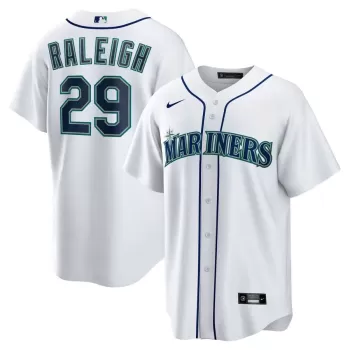Men's Seattle Mariners Cal Raleigh Nike White Home Replica Player Jersey Men's Seattle Mariners Cal Raleigh Nike White Home Replica Player Jersey