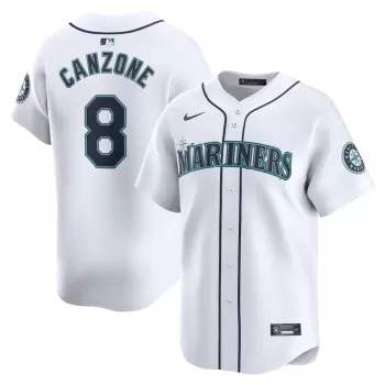 Men's Seattle Mariners Dominic Canzone Nike White Home Limited Player Jersey Men's Seattle Mariners Dominic Canzone Nike White Home Limited Player Jersey
