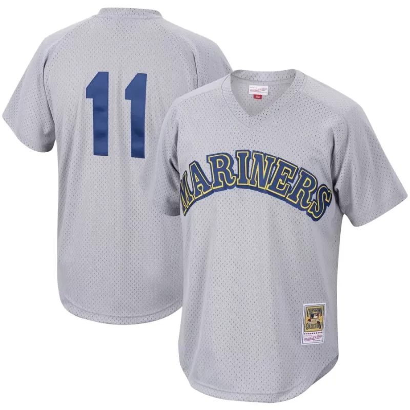 Men's Seattle Mariners Edgar Martinez Mitchell & Ness Charcoal Cooperstown Collection Mesh Batting Practice Jersey Men's Seattle Mariners Edgar Martinez Mitchell & Ness Charcoal Cooperstown Collection Mesh Batting Practice Jersey