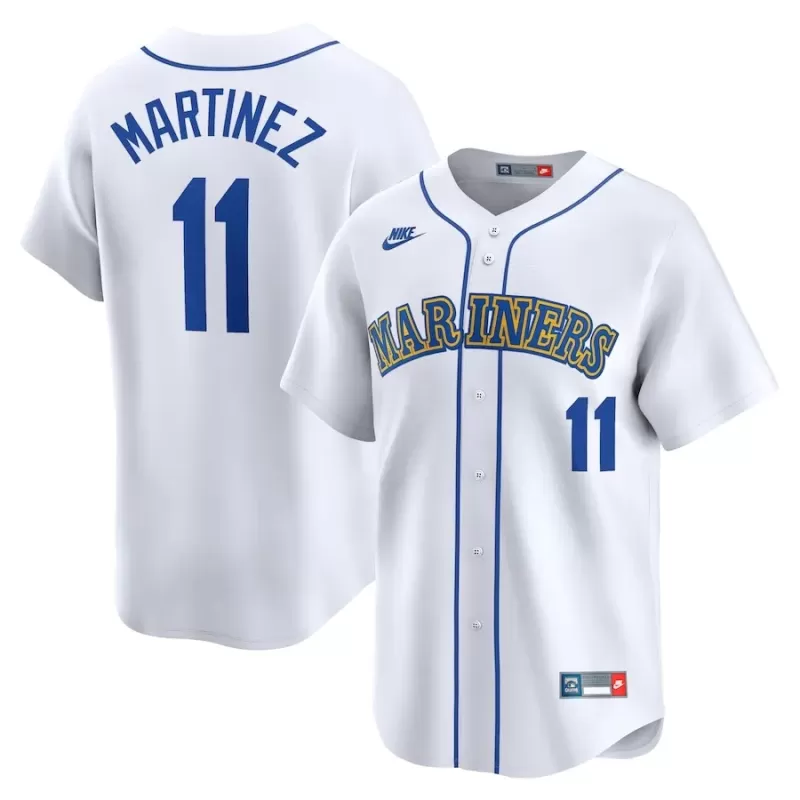Men's Seattle Mariners Edgar Martinez Nike White Throwback Cooperstown Limited Jersey Men's Seattle Mariners Edgar Martinez Nike White Throwback Cooperstown Limited Jersey