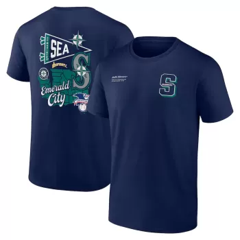 Men's Seattle Mariners Fanatics Navy Split Zone T-Shirt Men's Seattle Mariners Fanatics Navy Split Zone T-Shirt