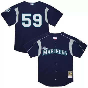 Men's Seattle Mariners Felix Hernandez Mitchell & Ness Navy Cooperstown Collection Batting Practice Jersey Men's Seattle Mariners Felix Hernandez Mitchell & Ness Navy Cooperstown Collection Batting Practice Jersey