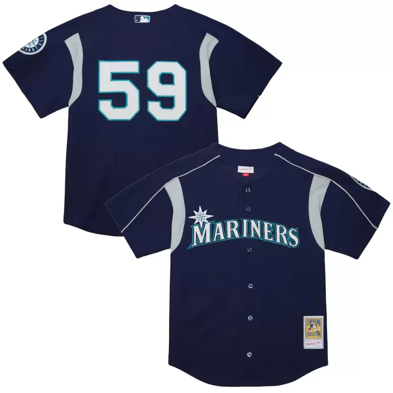 Men's Seattle Mariners Felix Hernandez Mitchell & Ness Navy Cooperstown Collection Batting Practice Jersey Men's Seattle Mariners Felix Hernandez Mitchell & Ness Navy Cooperstown Collection Batting Practice Jersey