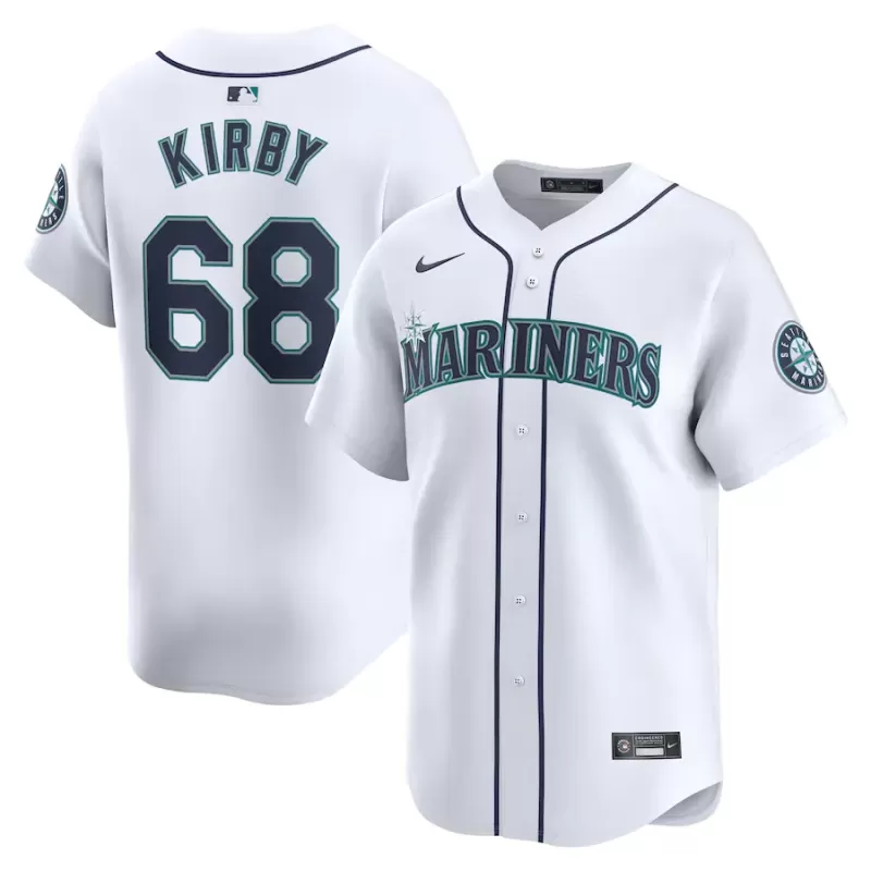 Men's Seattle Mariners George Kirby Nike White Home Limited Player Jersey Men's Seattle Mariners George Kirby Nike White Home Limited Player Jersey