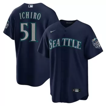 Men's Seattle Mariners Ichiro Suzuki Nike Navy Alternate Replica Player Jersey Men's Seattle Mariners Ichiro Suzuki Nike Navy Alternate Replica Player Jersey