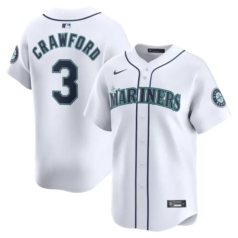 Men's Seattle Mariners J.P. Crawford Nike White Home Limited Player Jersey Men's Seattle Mariners J.P. Crawford Nike White Home Limited Player Jersey