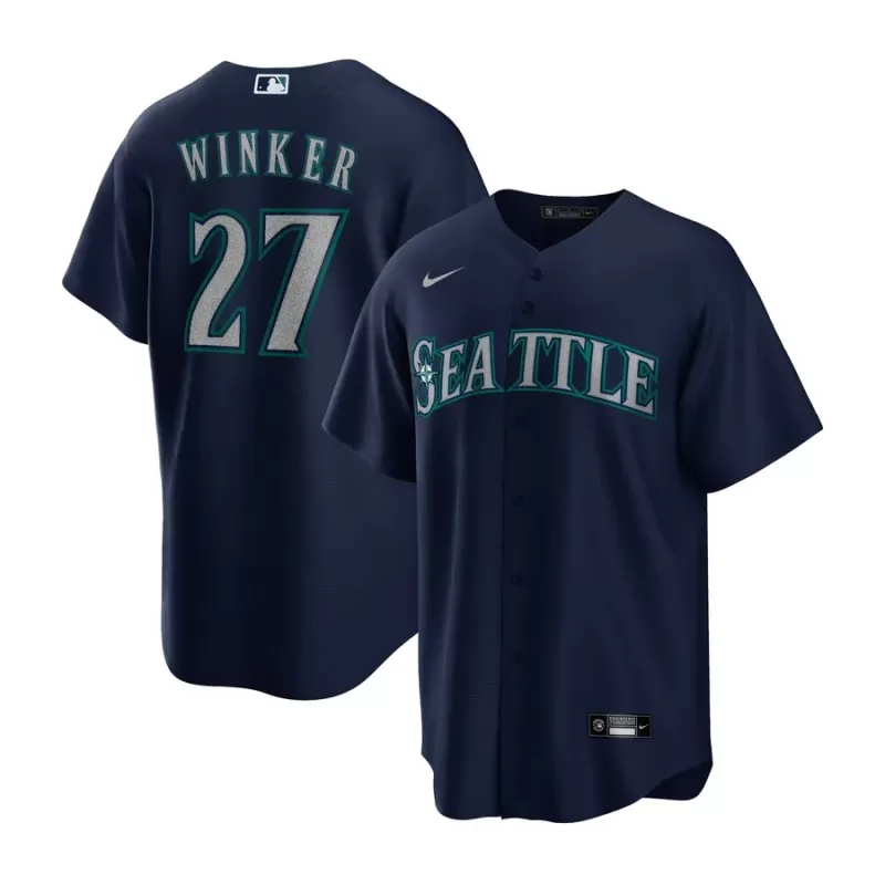 Men's Seattle Mariners Jesse Winker Nike Navy Alternate Replica Player Jersey Men's Seattle Mariners Jesse Winker Nike Navy Alternate Replica Player Jersey