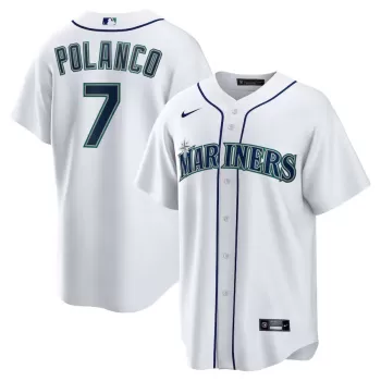 Men's Seattle Mariners Jorge Polanco Nike White Home Replica Jersey Men's Seattle Mariners Jorge Polanco Nike White Home Replica Jersey