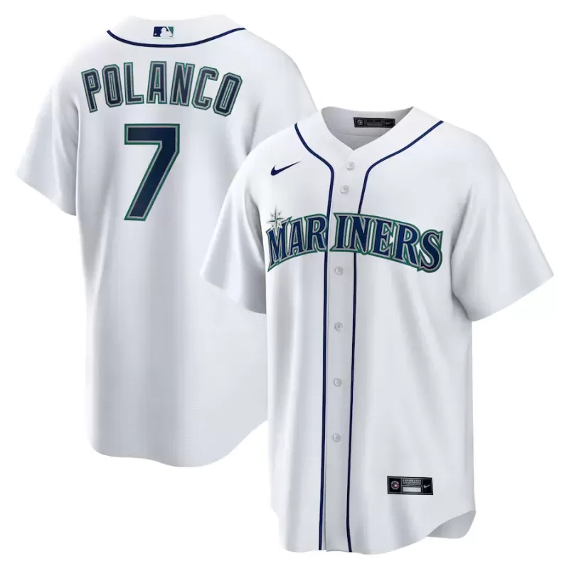 Men's Seattle Mariners Jorge Polanco Nike White Home Replica Jersey