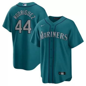 Men's Seattle Mariners Julio Rodriguez Nike Aqua Official Replica Player Jersey Men's Seattle Mariners Julio Rodriguez Nike Aqua Official Replica Player Jersey