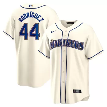 Men's Seattle Mariners Julio Rodriguez Nike Cream Official Replica Player Jersey Men's Seattle Mariners Julio Rodriguez Nike Cream Official Replica Player Jersey