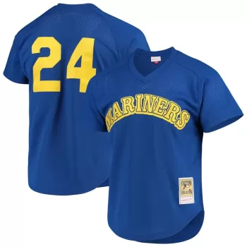 Men's Seattle Mariners Ken Griffey Jr. Mitchell & Ness Royal Cooperstown Mesh Batting Practice Jersey Men's Seattle Mariners Ken Griffey Jr. Mitchell & Ness Royal Cooperstown Mesh Batting Practice Jersey