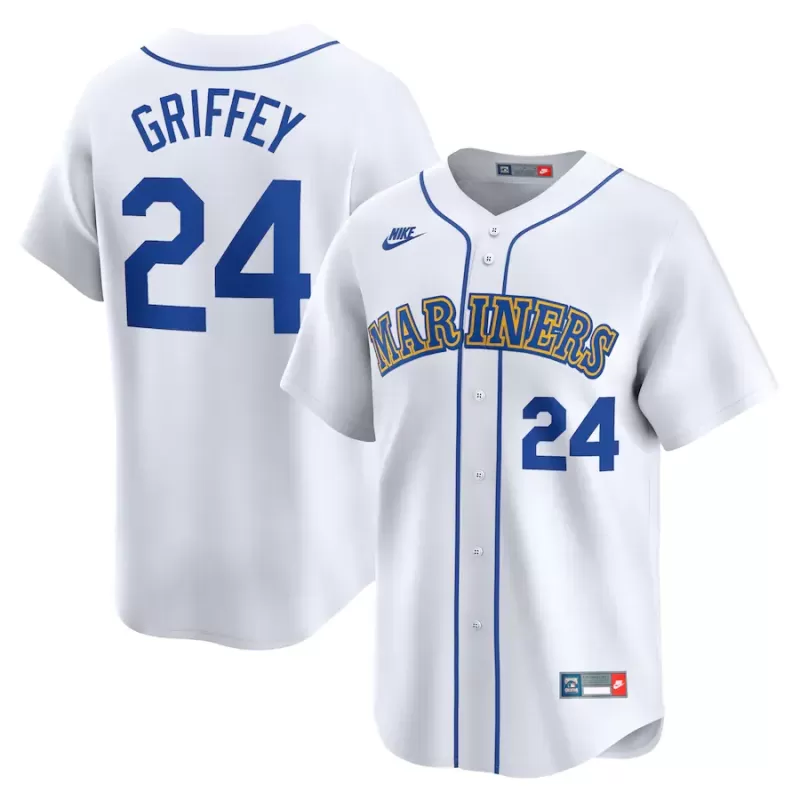 Men's Seattle Mariners Ken Griffey Jr. Nike White Throwback Cooperstown Limited Jersey