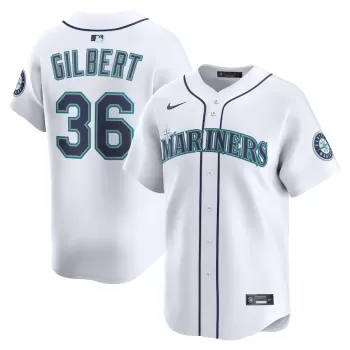 Men's Seattle Mariners Logan Gilbert Nike White Alternate Limited Player Jersey Men's Seattle Mariners Logan Gilbert Nike White Alternate Limited Player Jersey