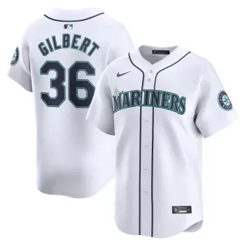 Men's Seattle Mariners Logan Gilbert Nike White Home Limited Player Jersey Men's Seattle Mariners Logan Gilbert Nike White Home Limited Player Jersey