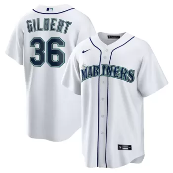 Men's Seattle Mariners Logan Gilbert Nike White Home Replica Jersey Men's Seattle Mariners Logan Gilbert Nike White Home Replica Jersey