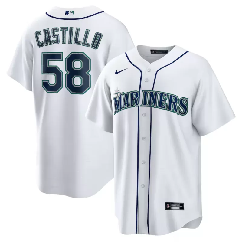 Men's Seattle Mariners Luis Castillo Nike White Home Replica Jersey Men's Seattle Mariners Luis Castillo Nike White Home Replica Jersey