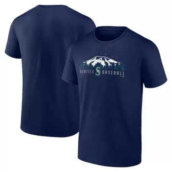 Men's Seattle Mariners Navy Mountains T-Shirt Men's Seattle Mariners Navy Mountains T-Shirt