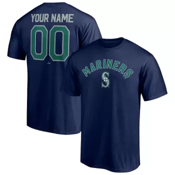 Men's Seattle Mariners Navy Personalized Team Winning Streak Name & Number T-Shirt Men's Seattle Mariners Navy Personalized Team Winning Streak Name & Number T-Shirt
