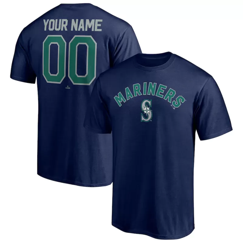 Men's Seattle Mariners Navy Personalized Team Winning Streak Name & Number T-Shirt Men's Seattle Mariners Navy Personalized Team Winning Streak Name & Number T-Shirt
